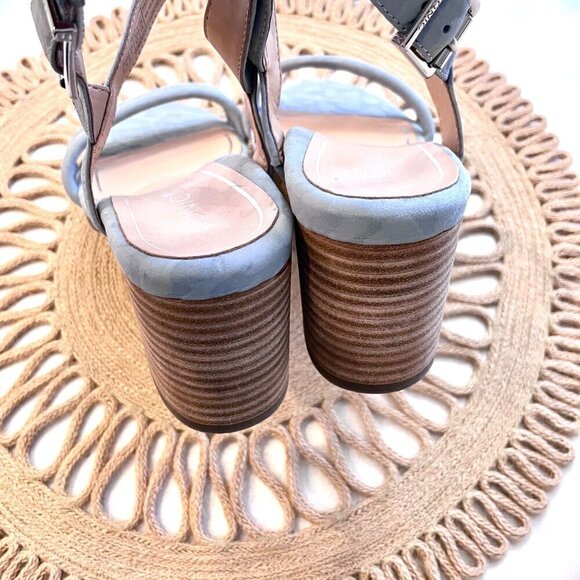 NWOT Vionic Paula Women's Backstrap Heeled Sandal Sky Blue Leather Size 9 - Picture 10 of 11